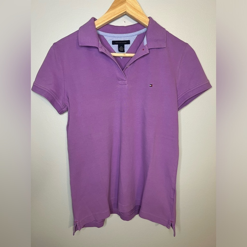 Tommy Hilfiger Purple Short Sleeve Polo Shirt Size SP